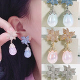 CZ Flower Drop Earring for Women