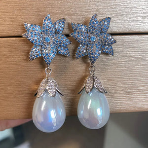 CZ Flower Drop Earring for Women