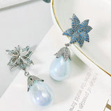 CZ Flower Drop Earring for Women