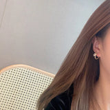 Red Zircon Snake-ear Buckle Earrings with Copper Inlay