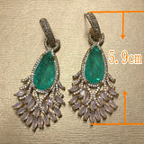 Purple Cubic Zirconia Earrings Wedding Jewelry