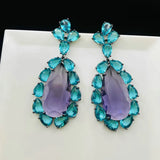 CZ Red Earrings for Women Wedding