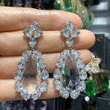 CZ Red Earrings for Women Wedding