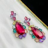 CZ Red Earrings for Women Wedding