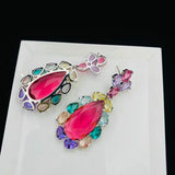 CZ Red Earrings for Women Wedding