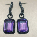 Yellow Square CZ Long Earrings for Women