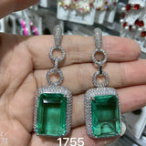 Yellow Square CZ Long Earrings for Women