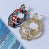 Geometric Round Circle Earrings for Women