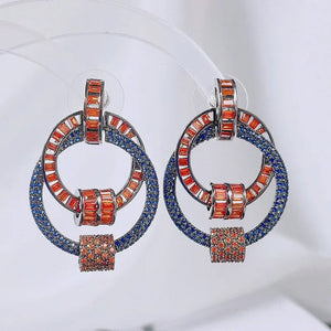 Geometric Round Circle Earrings for Women