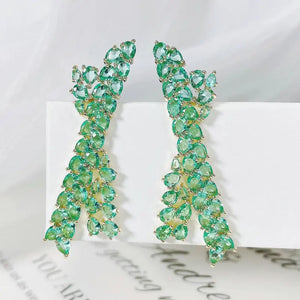 Green X Earring for Women