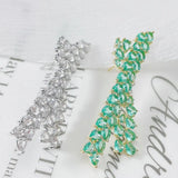 Green X Earring for Women