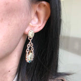 Yellow Cubic Zirconia Dangling Earrings for Women