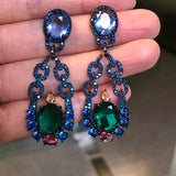 Yellow Cubic Zirconia Dangling Earrings for Women