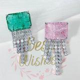 Green Tassel Earring for Women
