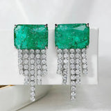 Green Tassel Earring for Women