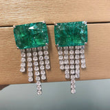 Green Tassel Earring for Women