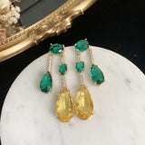 Long Zircon Tassel Drop Earrings for Women