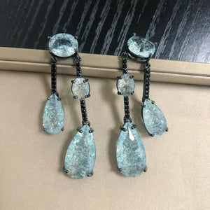 Long Zircon Tassel Drop Earrings for Women