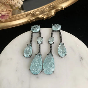 Long Zircon Tassel Drop Earrings for Women