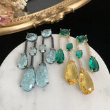 Long Zircon Tassel Drop Earrings for Women