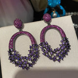 Red & Purple Zircon Earring for Women