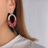 Red & Purple Zircon Earring for Women