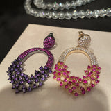 Red & Purple Zircon Earring for Women