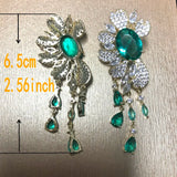 Purple Flower Tassel Earring for Women