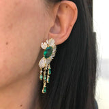 Purple Flower Tassel Earring for Women