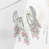 Purple Tassel Long Earrings Women