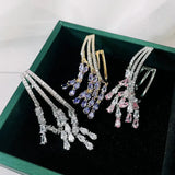 Purple Tassel Long Earrings Women