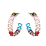 Purple and Green Drop Earrings - Elegant Statement Jewelry