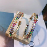 Colorful Zirconia Hoop Earrings for Women
