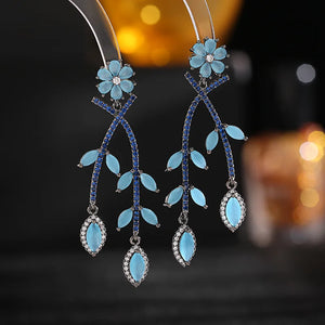 Small Flower Tassel Earring Wedding Women