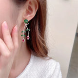 Small Flower Tassel Earring Wedding Women