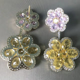 Summer Pink Yellow Flower Drop Earrings Women