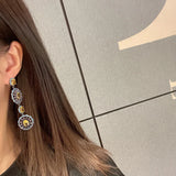 Yellow Zircon Long Earring Women Gift