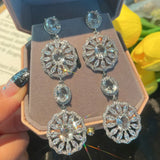 Yellow Zircon Long Earring Women Gift