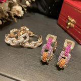 Zirconia Chain Punk Earring for Women