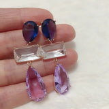 Purple Drop Earring Wedding Jewelry Gift