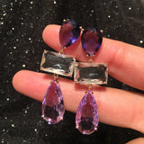 Purple Drop Earring Wedding Jewelry Gift