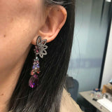 Golden Flower Long Drop Earring for Women