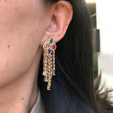 Golden CZ Long Tassel Earring for Women