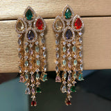 Golden CZ Long Tassel Earring for Women
