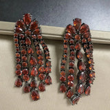 Green Cubic Zircon Tassel Earring for Women