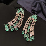 Green Cubic Zircon Tassel Earring for Women
