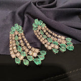Green Cubic Zircon Tassel Earring for Women