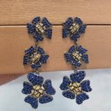 Purple Flower Earrings for Women