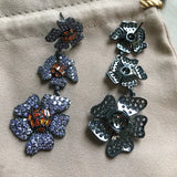 Purple Flower Earrings for Women