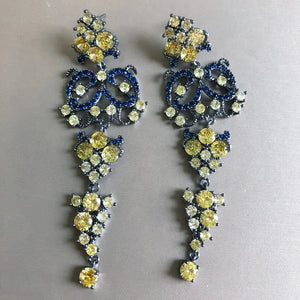 Long Yellow Tassel Earrings for Women